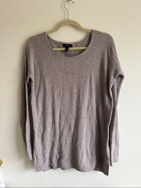 GAP Ribbed Scoop Neck Sweater - Light Taupe